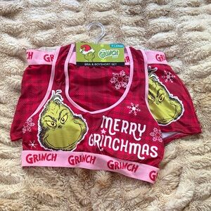 adidas Red and Pink Merry Grinchmas Bra Set